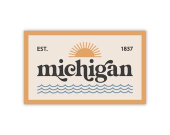 Retro Michigan Patch Sticker (Day)