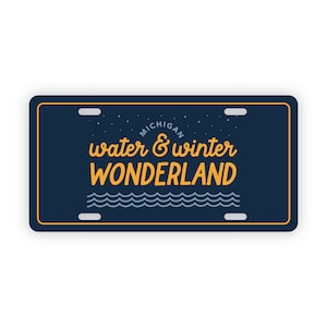 Water Winter Wonderland Michigan Front License Plate