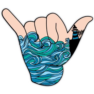 Shaka Michigan Pier Sticker