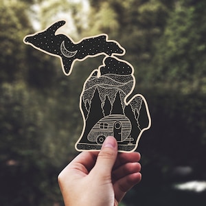 Outdoor Camping Michigan Sticker