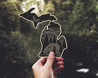 Outdoor Camping Michigan Sticker