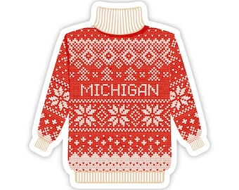 Michigan Fair Isle Sweater Sticker