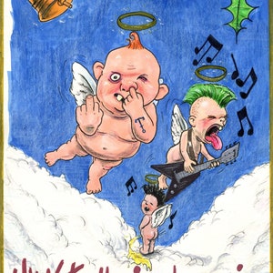 Alternative Christmas Card - Hark The Horrid Angels - Punk