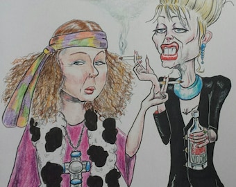 Carte de voeux - Absolutely Fabulous Caricatures de Frank Rooney