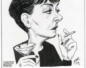 Dorothy Parker Caricature - Greeting Card