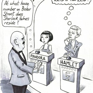 Cartone animato Hamlet Quiz Show - Sherlock Holmes - Biglietto d'auguri