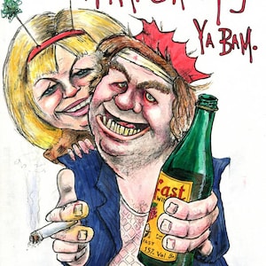 Rab C Nesbitt themed Christmas Card - Buckfast - Glasgow Humour