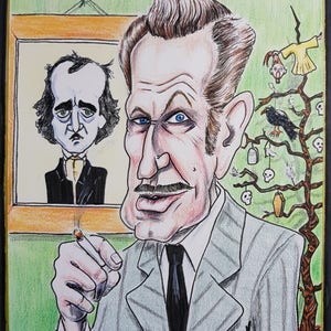 Cartão de Natal Alternativo - Caricatura de Vincent Price