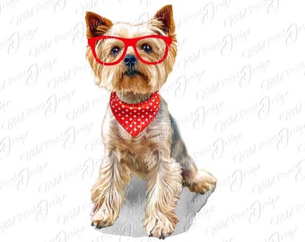 Clipart de Yorkie II, Yorkshire Terrier PNG, Regalos de Yorkie, Descarga instantánea, Transferencia por sublimación, Diseño de clip art, Regalo para amantes de los perros