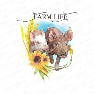 Farm Life Pigs Clipart, Pig PNG, Instant Download, Sublimation graphics, Sublimation Transfer, Clip Art Design, Dtg print
