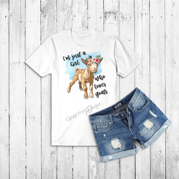 Just A Girl Who Loves Goats T-Shirt Goat Watercolor Gifts Just A Girl Who Loves Goats T-Shirt Goat Watercolor Gifts