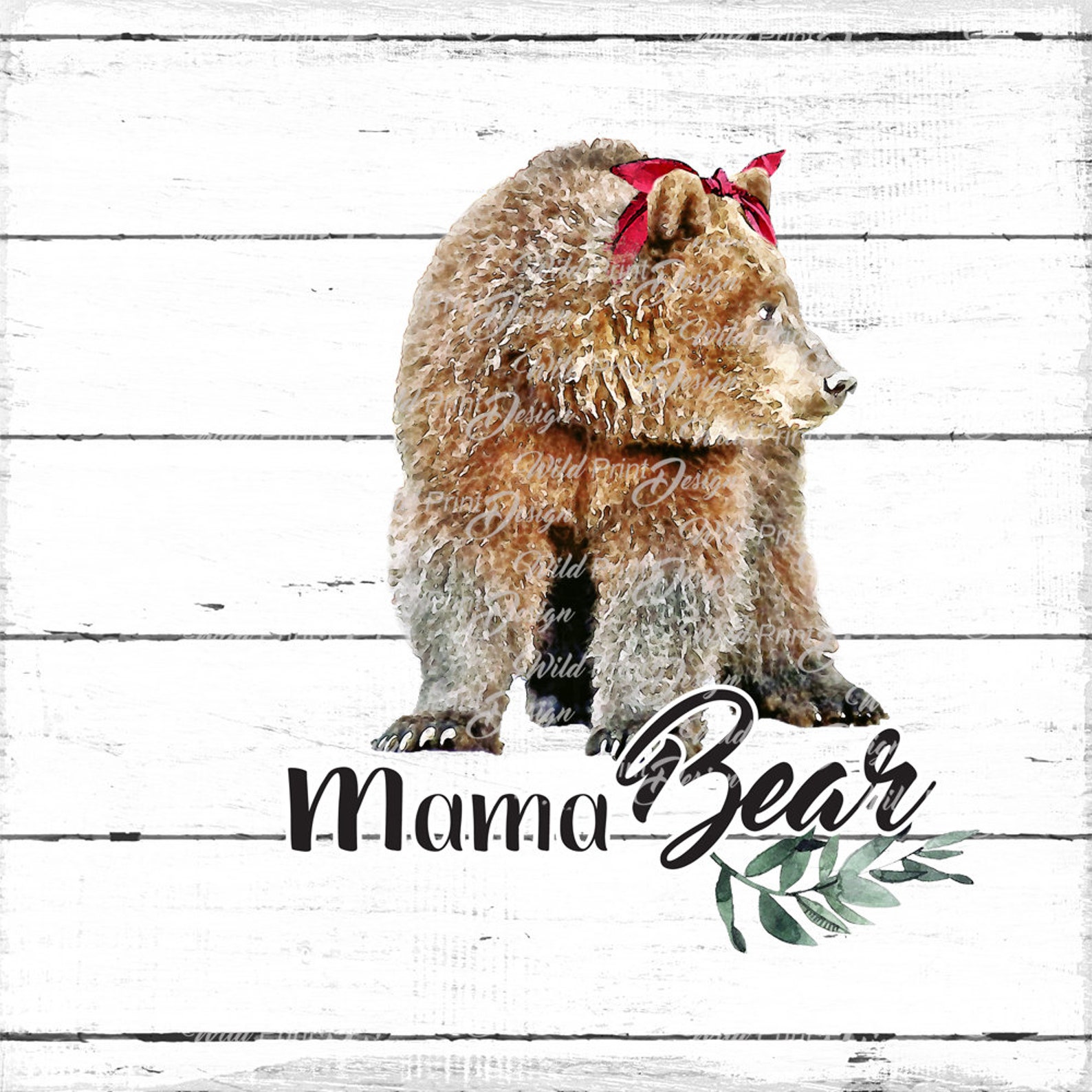 Mama Bear Watercolor Clipart Instant Download for Sublimation - Etsy