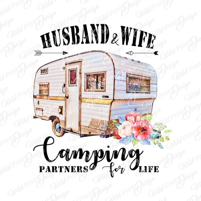 Husband and Wife Camping Partners for Life Clipart PNG Etsy