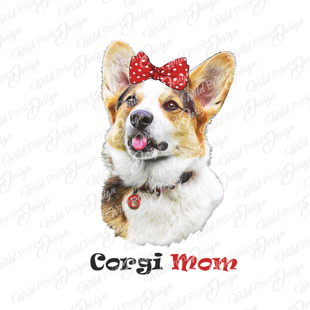 Corgi Mom Clipart, Pembroke Welsh Corgi PNG, Gift for Mom, Instant