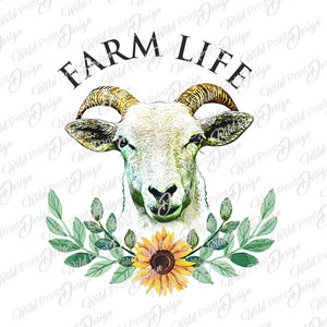 Clipart di capra della vita in fattoria, PNG di capra, download immediato, grafica a sublimazione, trasferimento a sublimazione, design di clip art, stampa DTG