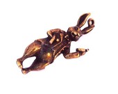 great rabbit charm alice in Wonderland 3d bronze brass 40mm