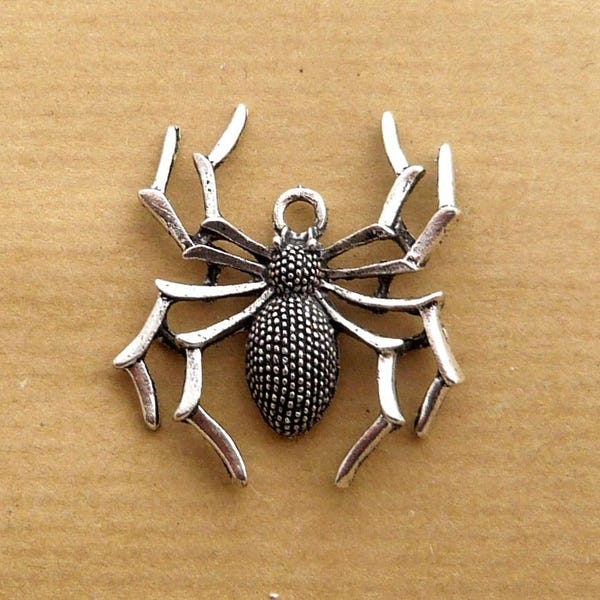 big charm pendant steampunk spider insect 35mm silver Gothic rockabilly Halloween punk rock dark