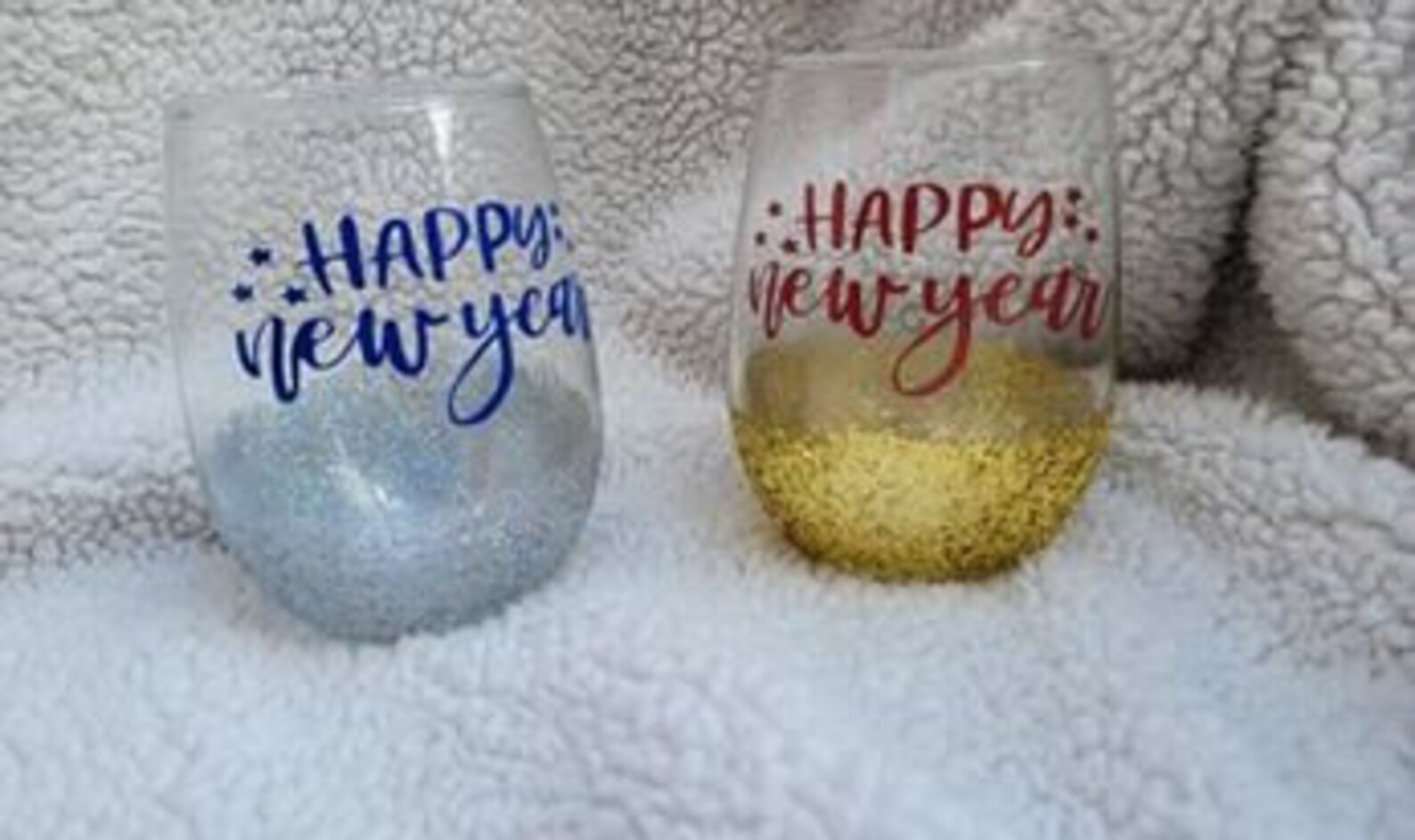 Wine Glass Set Happy New Years NYE Wine Glass Etsy
