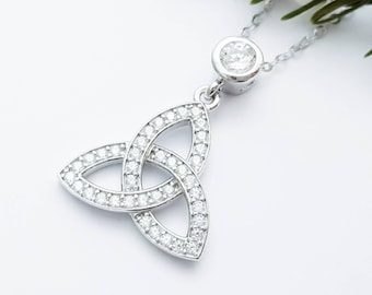 Celtic Trinity knot pendant, Irish gift celtic necklace, triquetra pendant