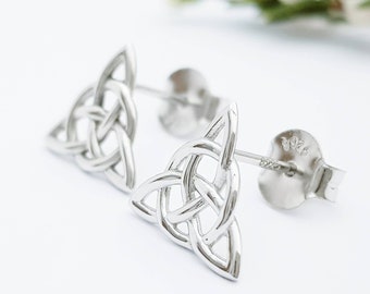 Orecchini A Borchia Con Nodo Celtico In Argento Sterling 925 YAFEINI – Gioielli Triquetra Ipoallergenici Per Donne, Regalo Con Confezione Elegante