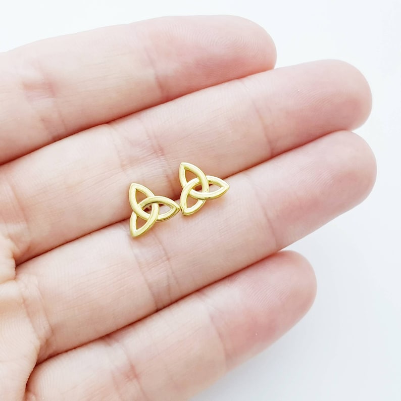 Minimal Celtic knot Earrings tiny Celtic studs trinity knot Etsy
