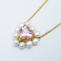 The Jade Necklace - Pink heart with halo of Pearls product logo