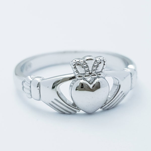 Sterling Silver Claddagh Ring, Irish Design