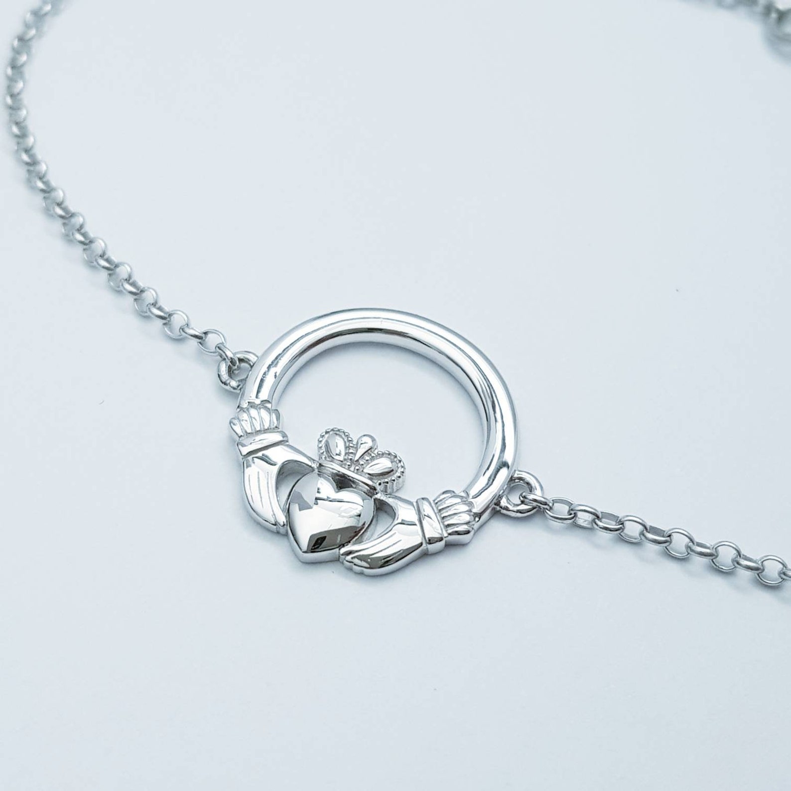 Irish Bracelet Dainty Claddagh Bracelet Silver Claddagh Etsy