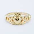 Sterling Silver Claddagh ring, Gold celtic Knot Claddagh Ring, Irish Clatter Ring
