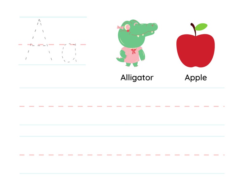 Printable Handwriting Worksheet for Kids Trace &amp; Write; Digital ...