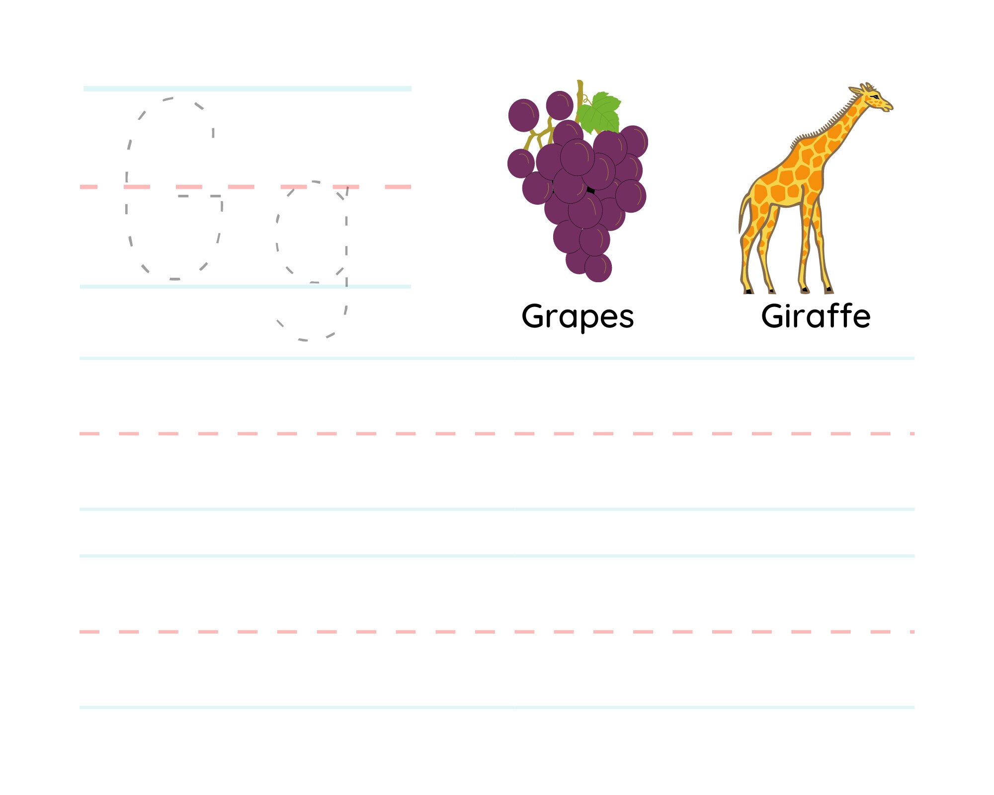 Printable Handwriting Worksheet for Kids Trace &amp; Write; Digital ...