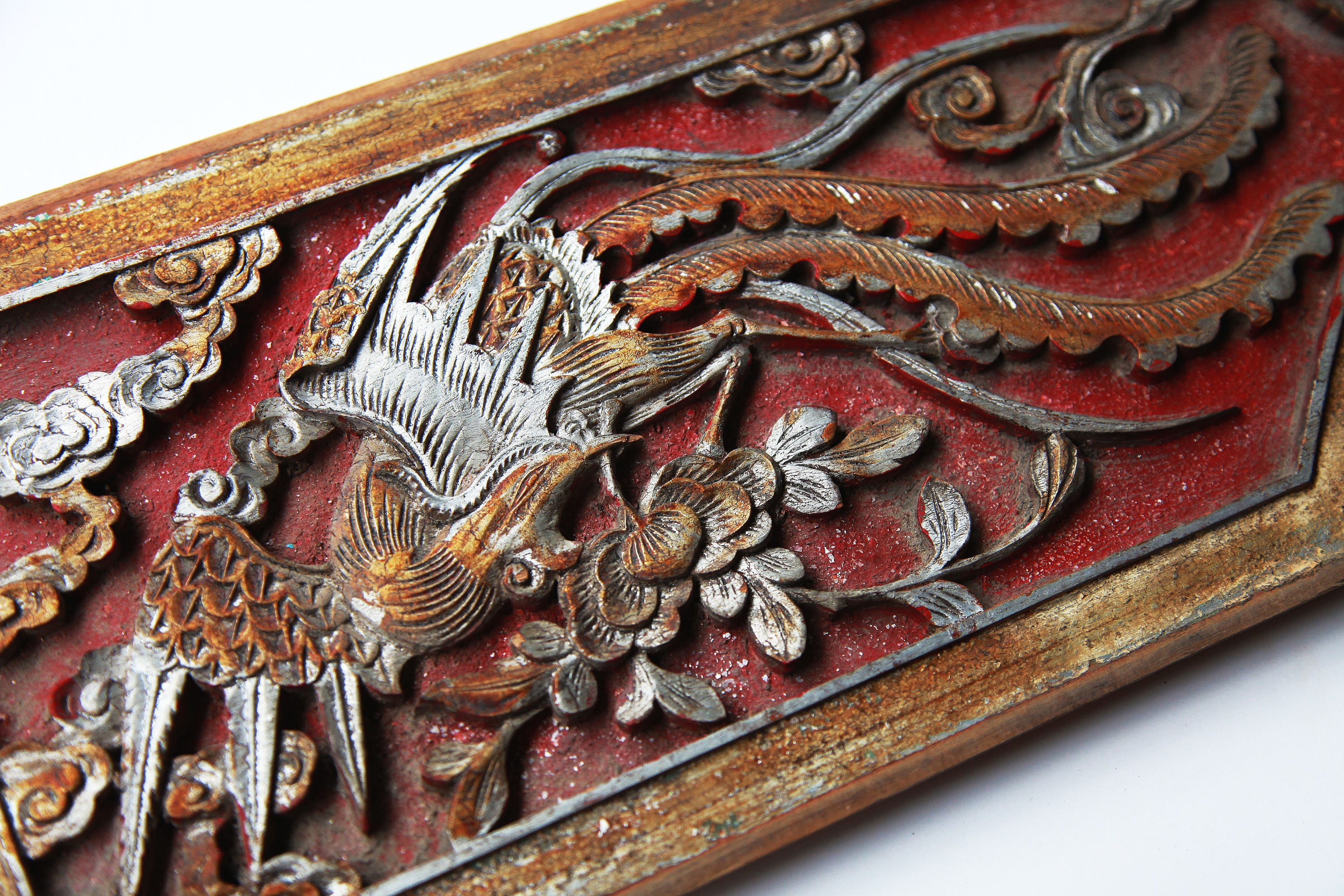 Antique colorful wood carving wood wall art hanging deco wood Etsy