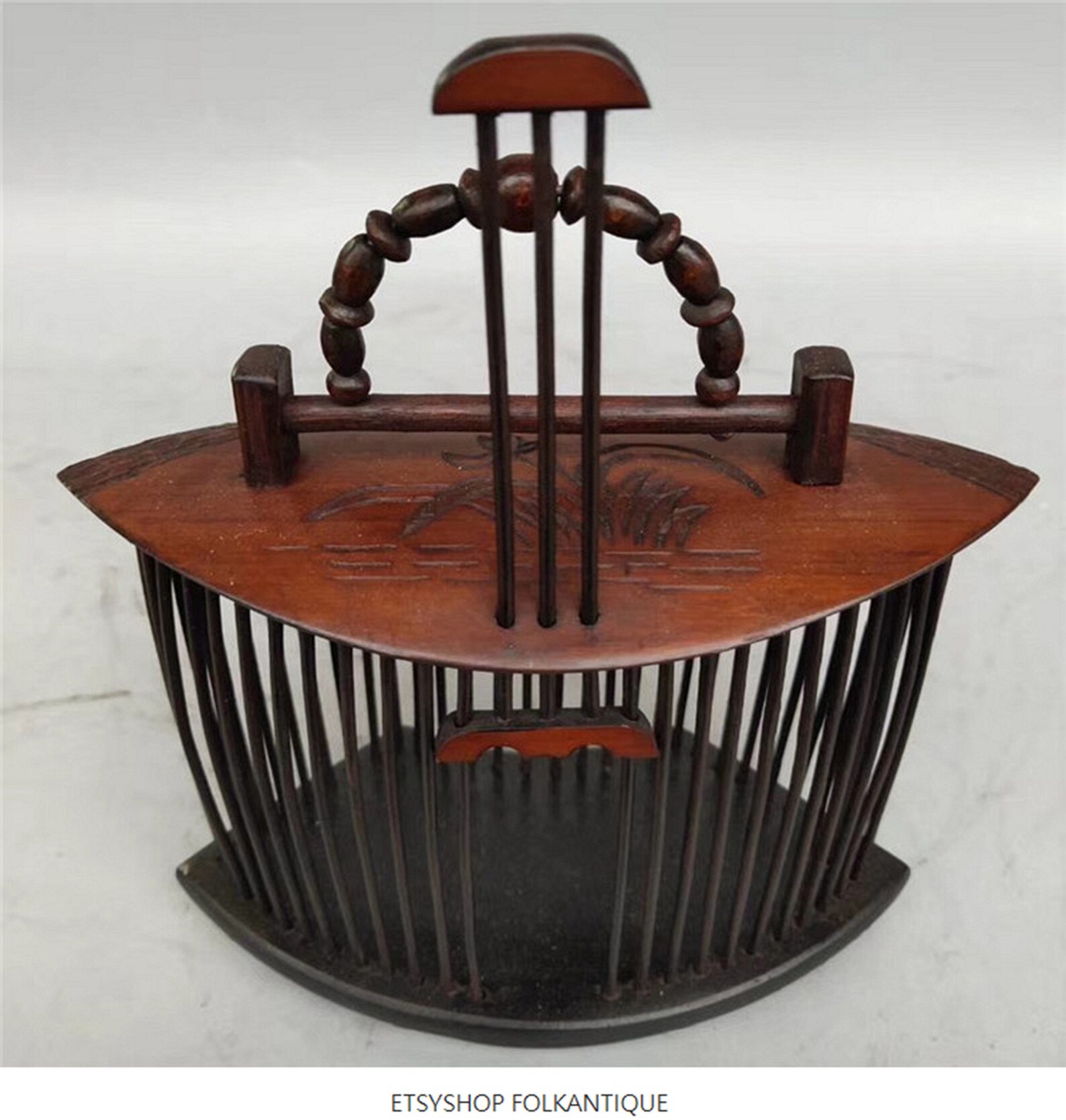 Vintage hand made wood Cricket cage insect pet cage Bamboo Etsy