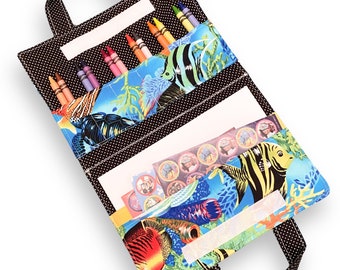 Ozean Buntstift-Folie: Kinder Travel Art Folio mit 12 Buntstiften