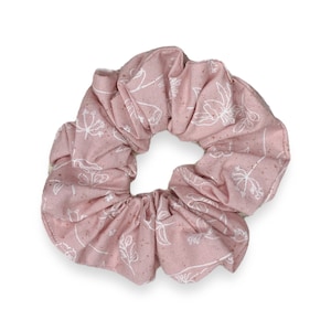 FLORAL COTTON SCRUNCHIE- Soft Scrunchies- Hair Elastics- Bridal Scrunchies- Bridesmaid Scrunchies- Gift Scrunchies