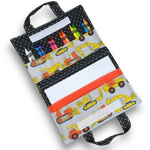 Crayon Carrier – Construction Crayon Case – Crayon Organizer – Kids Crayon Holder – Art Kit – Coloring Set – Gift for Boys – Crayon Set