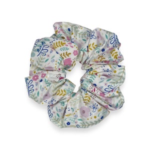 FLORAL COTTON SCRUNCHIE- Soft Scrunchies- Hair Elastics- Bridal Scrunchies- Bridesmaid Scrunchies- Gift Scrunchies