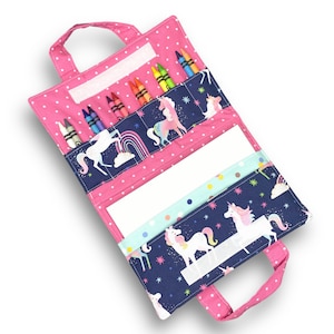 Crayon Carrier – Girls Unicorn Crayon Case – Crayon Organizer – Kids Crayon Holder – Coloring Kit – Art Set – Gift for Creative Kids