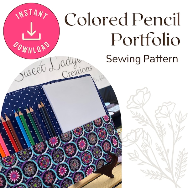 COLOR PENCIL PDF travel drawing case, kids activity set, car coloring case, child art folio, pencil carrier case, art set, instant download