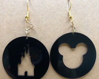 Magic Kingdom and Mickey Mouse Silhouette Earrings