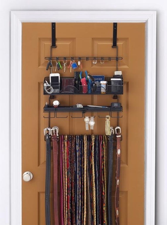 Belt Rack Tie Holder Door Wall Mount Closet Organizer Scarf Necklace Hanger  NEW