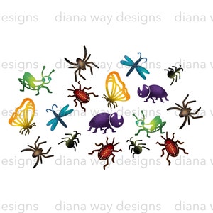 Just Bugs- Kids Printable Wall Art, home decor, kids room digital download art JPEG/PNG files, PNG file for tee shirts