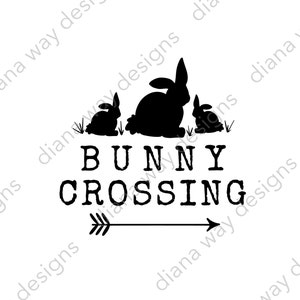 Download Bunny Crossing Svg Png Dxf Cut Files Outdoor Sign Home Etsy