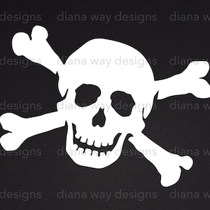 Pirate Skull and Crossbones - Instant SVG/DXF/PNG, cut file, pirate captain, skull, party decoration, kids decor