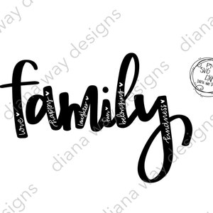 Definição de arquivos de corte Family- SVG / PNG / DXF, design de camiseta svg, decoração de casa, sillouette, cricut, Family svg, Love svg, design manuscrito svg