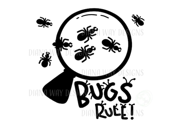 Bugs Rule! Instant SVG/DXF/PNG,  bugs svg, fun bugs quote, cut file, little boy/girl bug tee shirt quote, youth tee