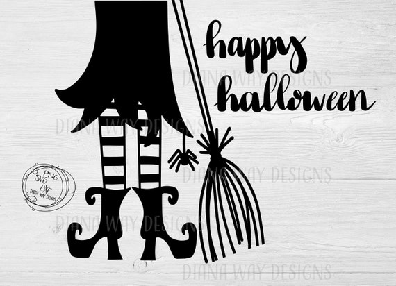 Happy Halloween Witch Instant Svg Dxf Png Halloween Svg Etsy