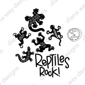 Reptiles Rock!-Instant SVG/DXF/PNG,  frog svg, gecko svg, reptile, cut file, little boy/girl reptile lizard frog gecko tee shirt, youth tee