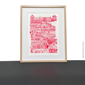SAINT-MALO CANCALE Serigrafía de neón Serie limitada firmada