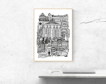 BERLIN   Affiche XL  Illustration de ville